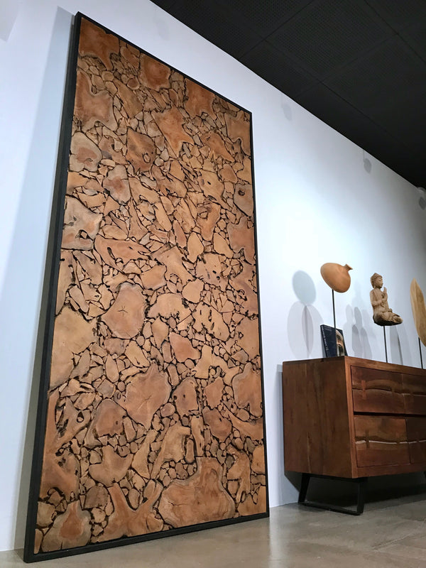 XXL TEAK WOOD WALL ART CARVING RELIEF 248cm