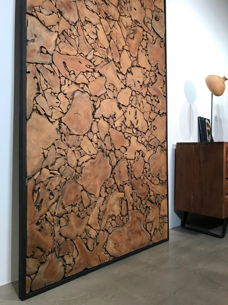 XXL TEAK WOOD WALL ART CARVING RELIEF 248cm