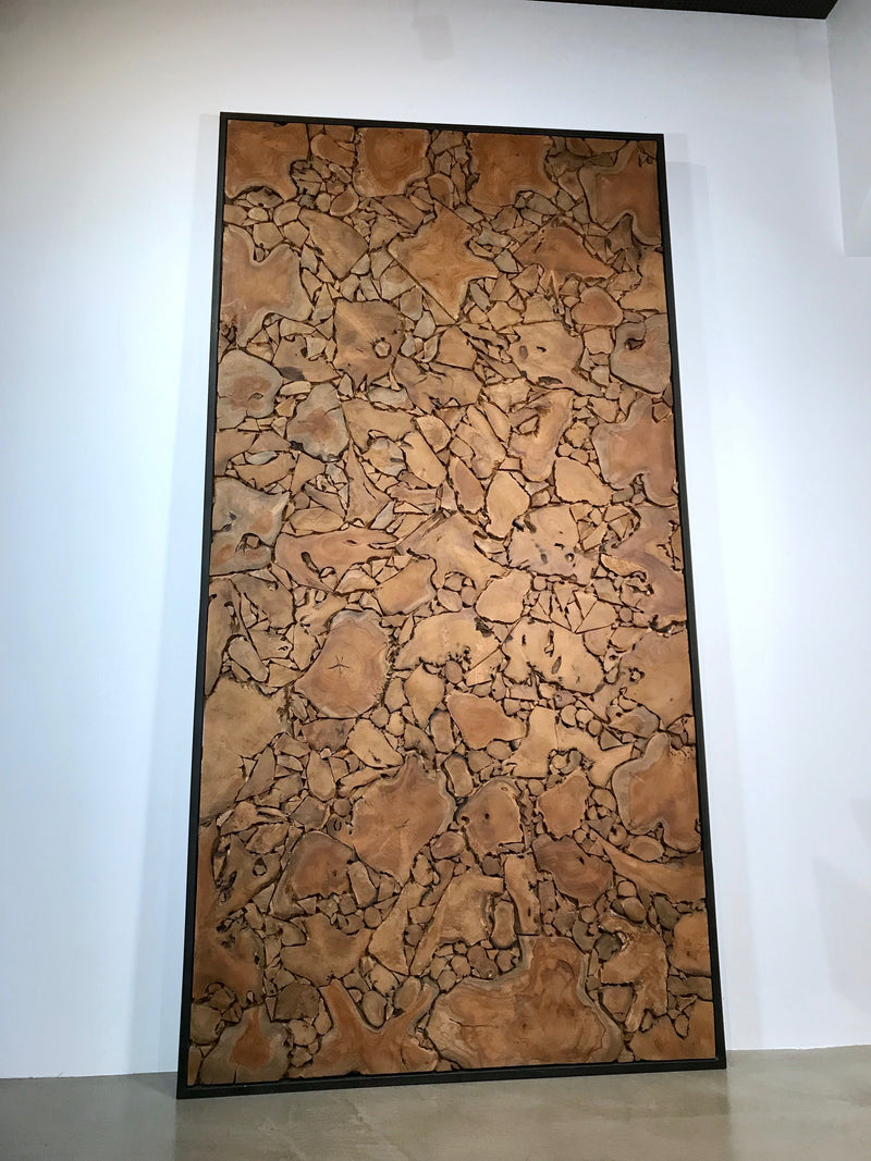 XXL TEAK WOOD WALL ART CARVING RELIEF 248cm