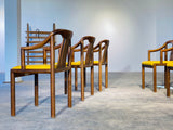 6er Set 1960er Jahre Eiche Massiv Leder Gelb Esszimmer Stühle Hans Wegner China Chair Design