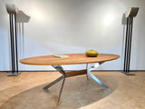Esstisch Dining Table Desk Nussbaum Chrom Edelstahl Oval 245cm
