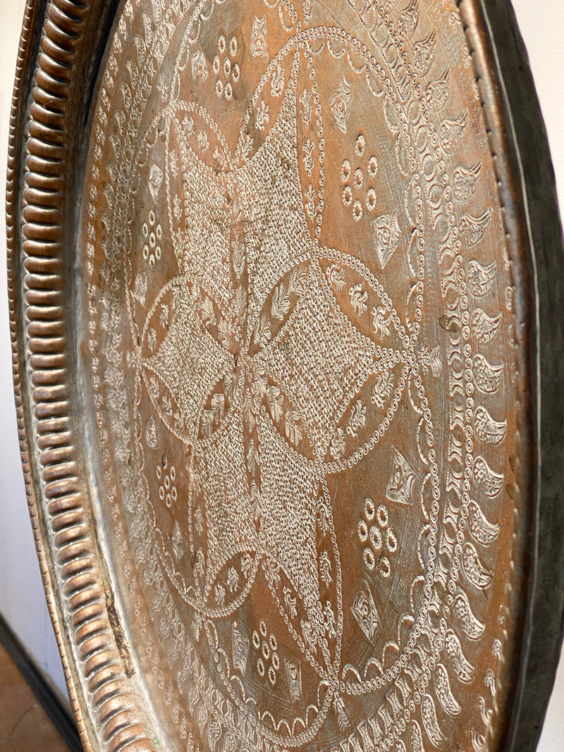 Afghanistan Großes Kupfer Tablett Antik Copper Plate
