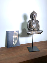 Shakyamuni Buddha Dyhana Mudra Figur Hart Holz Skulptur Schwebend