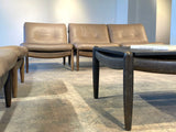 Carl Straub 1960s Modular Leather Sofa / Armchair Coffeetable Set Oak Slate