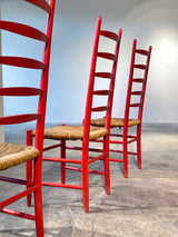 6er Set Italienischer Midcentury 1960er Esszimmer Stühle Geflecht Im Gio Ponti Chiavara Design