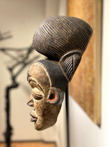 Punu Maske Gabun Afrika Auf Metall Ständer