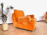 60er Jahre Modular Landschaft Sofa Sessel Sitzgruppe Orange Cord