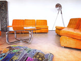60er Jahre Modular Landschaft Sofa Sessel Sitzgruppe Orange Cord