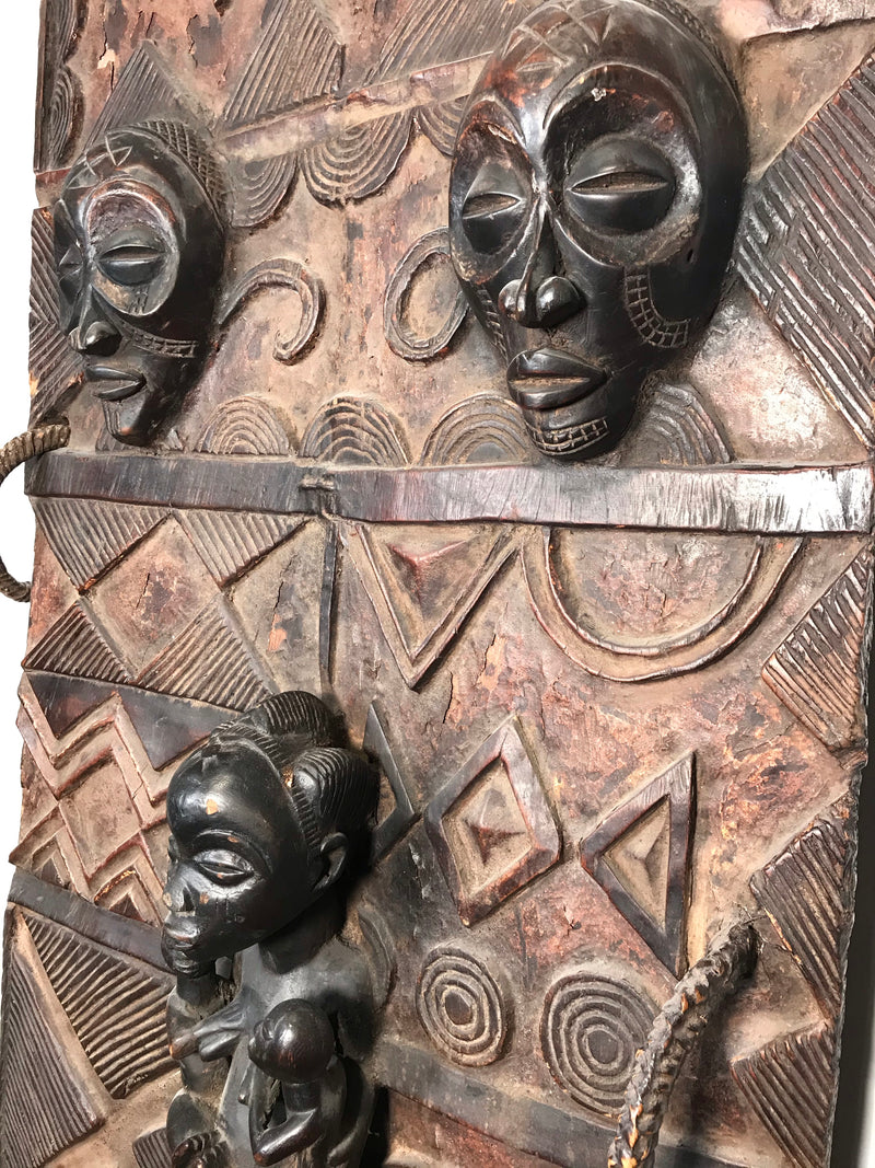 Alte Chowke Holz Tür Kongo Afrika Geschnitzt