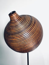 Holz Vase Kalebasse Rund Deko Skulptur