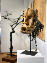 Bamana (Bambara) Hyänen Maske Aus Mali Afrika Hartholz Mit Ornamenten