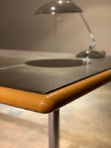 Warren Platner Für Knoll International Eiche Leder Schreibtisch Desk 230cm